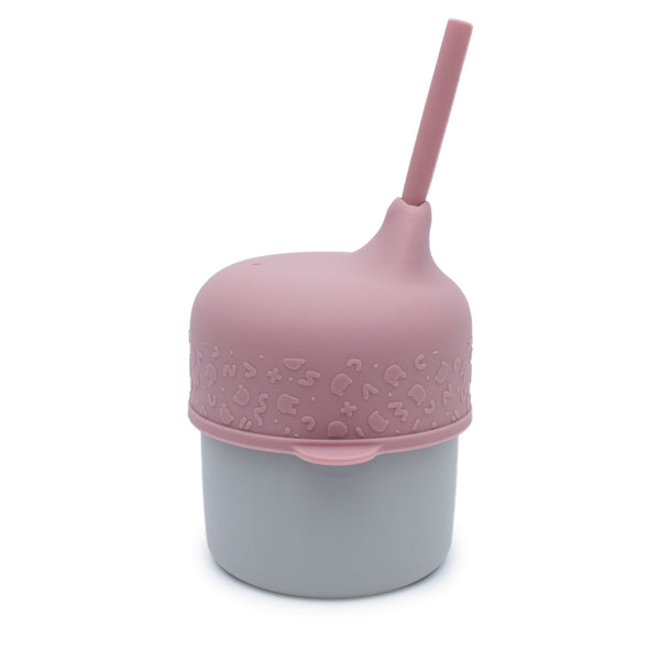 Lid and mini straw dusty pink