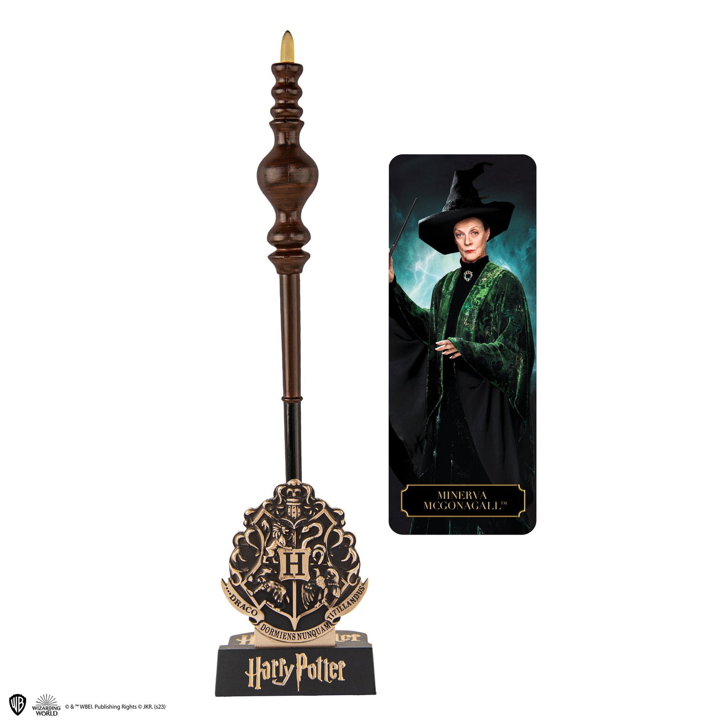 Wand pen with stand & Minerva McGonagall lenticular bookmark