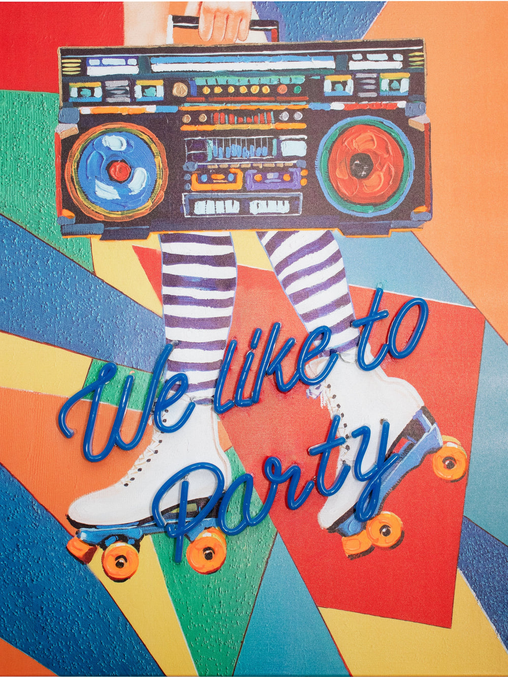 'We Like to Party' Wall Artwork with LED Neon - STANDARD