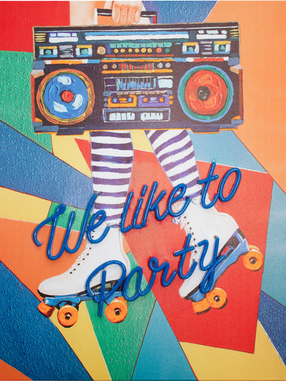 'We Like to Party' Wall Artwork with LED Neon - STANDARD