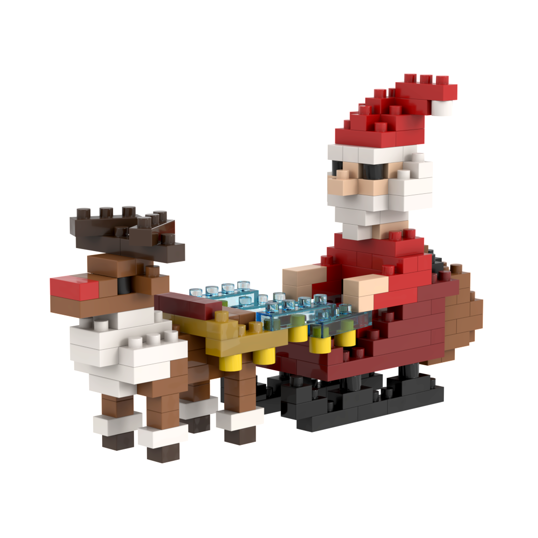 BRIXIES Santa Claus with Sleigh