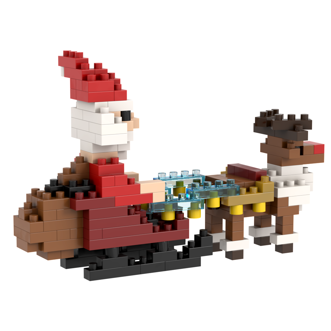 BRIXIES Santa Claus with Sleigh