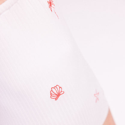 Girls Swimsuit - White - White Pearl