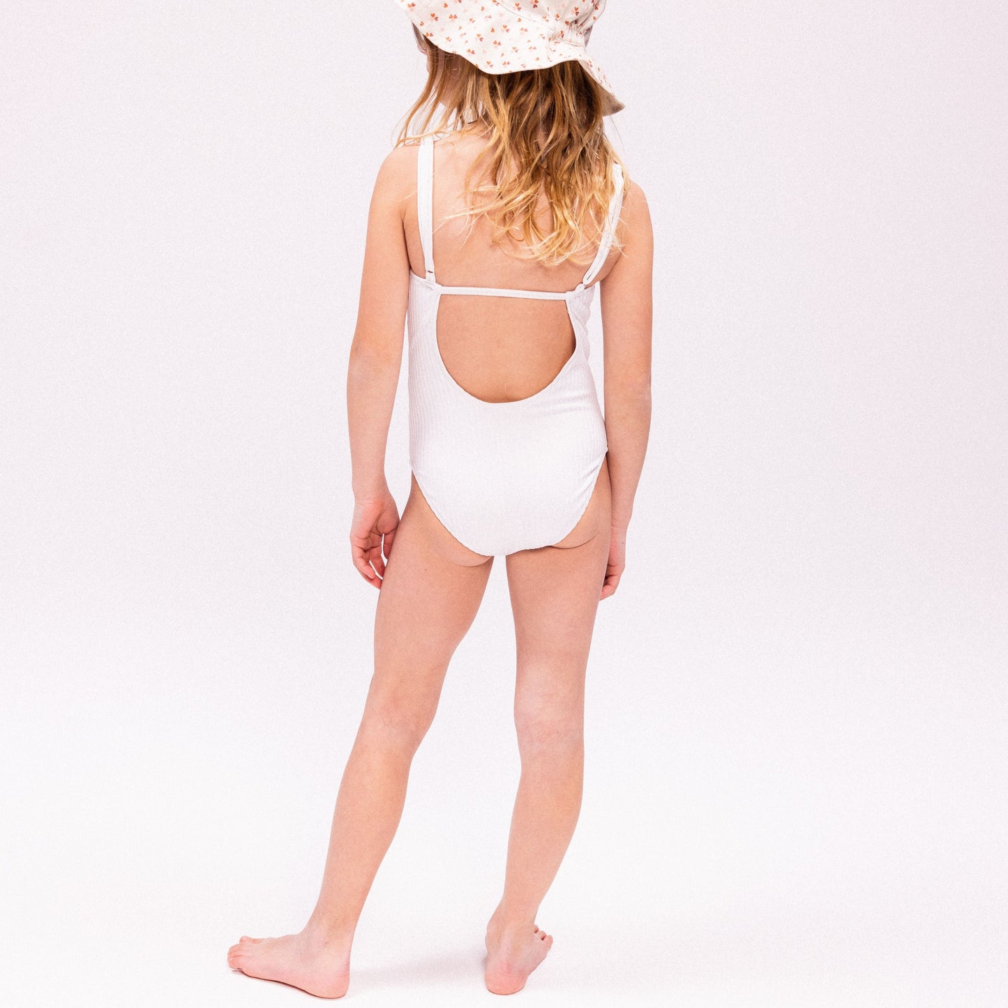 Girls Swimsuit - White - White Pearl