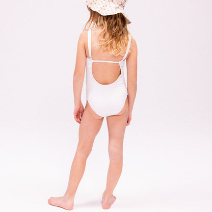 Girls Swimsuit - White - White Pearl