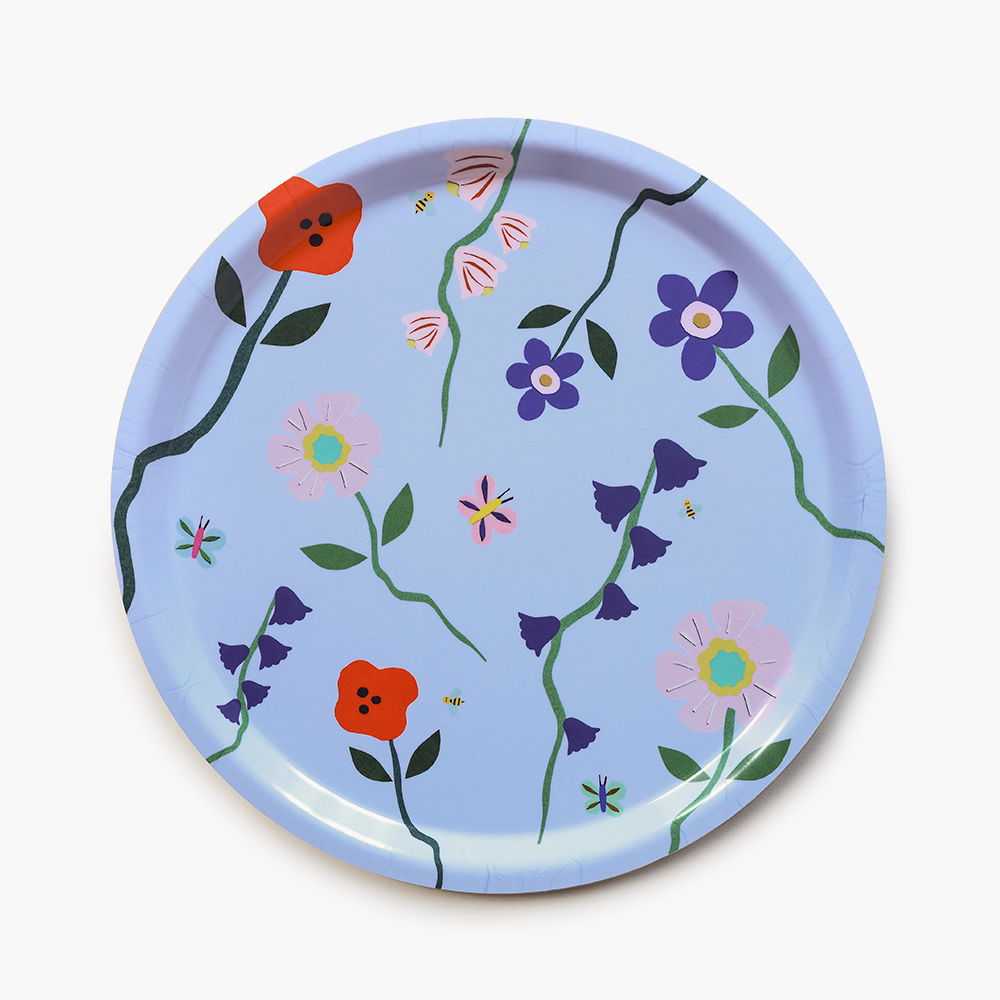 "Wildflowers" Sky Round Serving Tray - 31 cm
