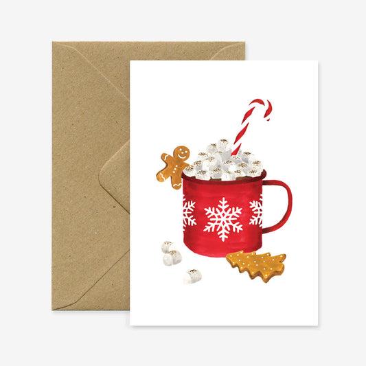 Winter Mug Hot Chocolate - Greeting card