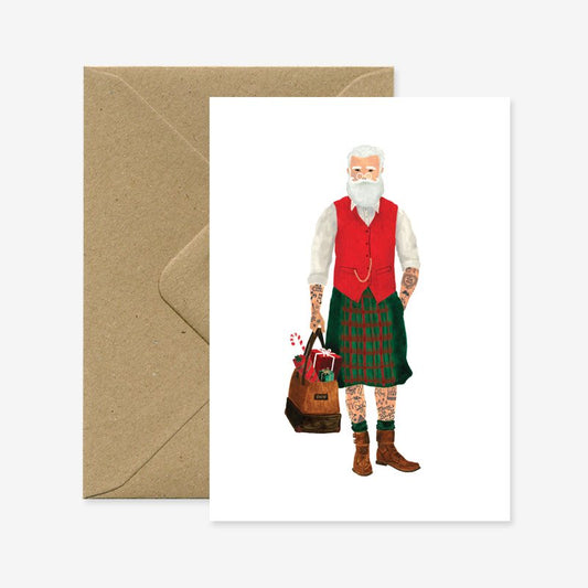 Santa is a hipster - Greeting card