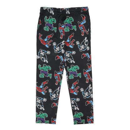 Marvel Comics Presents Spider-Man, Punisher & Hulk All-Over Print Men’s Black Sleep Pajama Pants