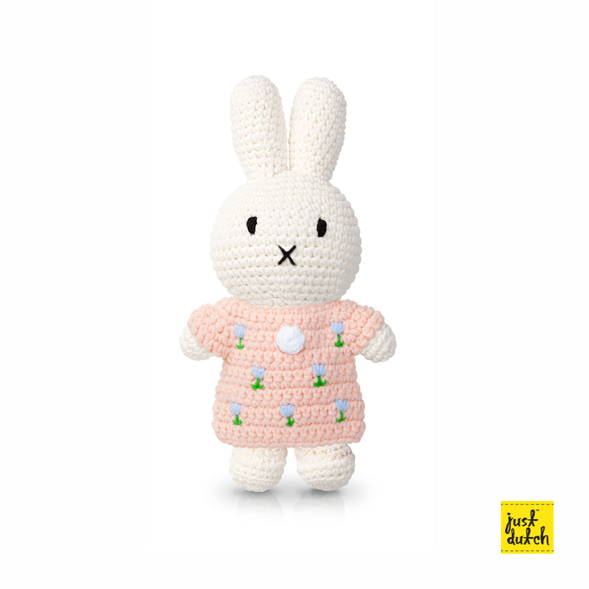 Peluche Miffy - Robe Tulipes Rose pastel