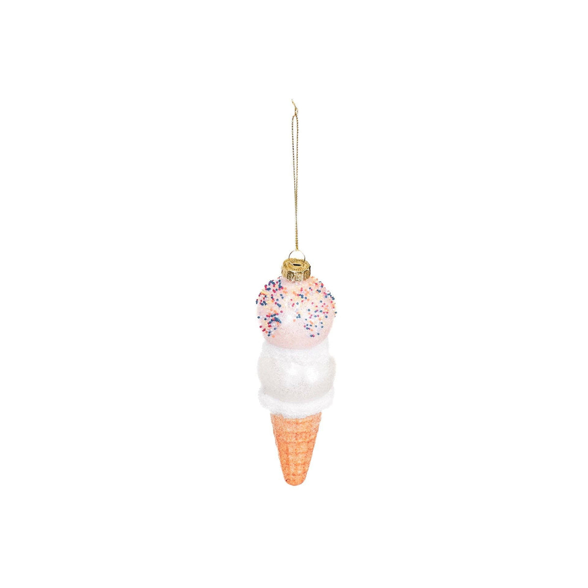 Christmas Ball Ice Cream Cone Vanilla Strawberry