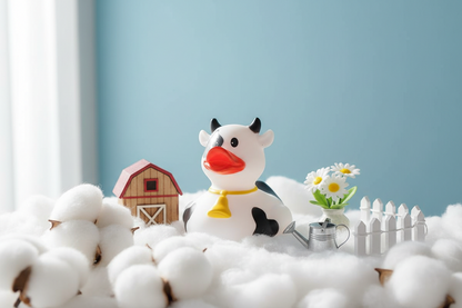 Black and white cow duck