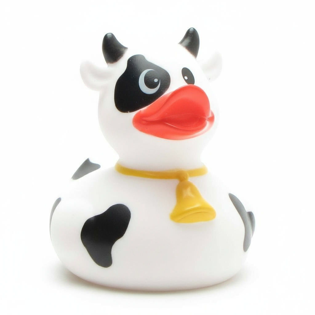 Black and white cow duck