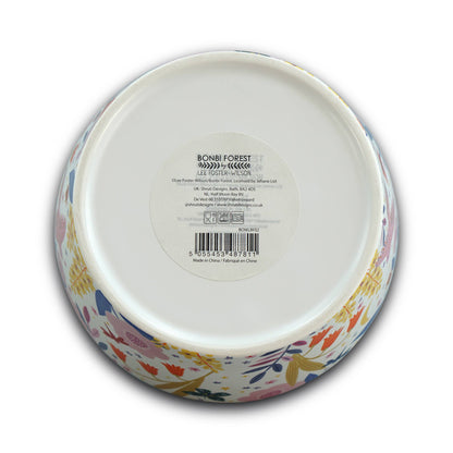 Ceramic bowl with floral design, positive and uplifting message