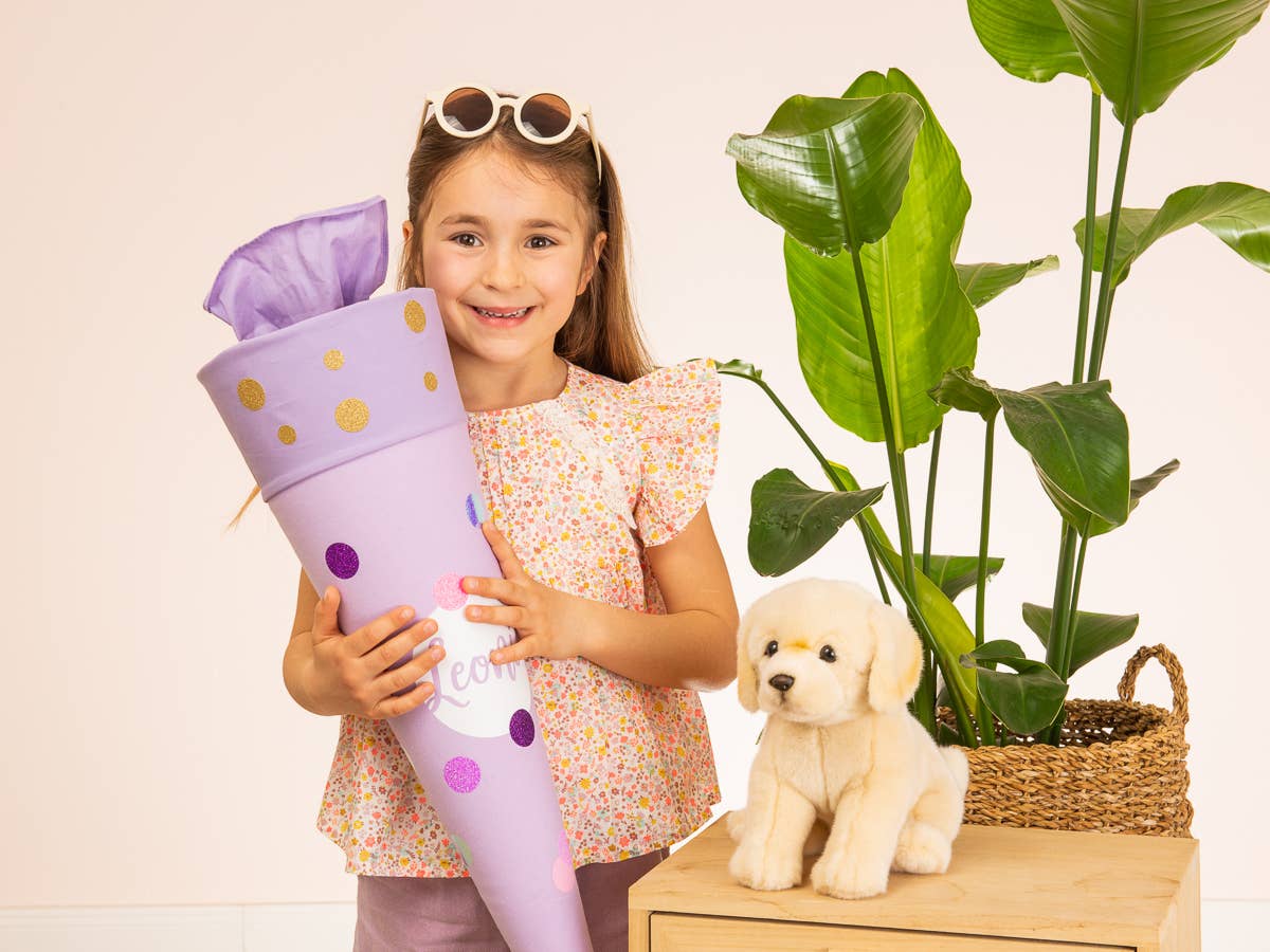 Sitting Golden Retriever Plush Toy – 25 cm