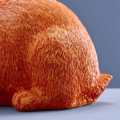 Lapin économe, résine polyuréthane orange, 21 x 11 x 16 cm