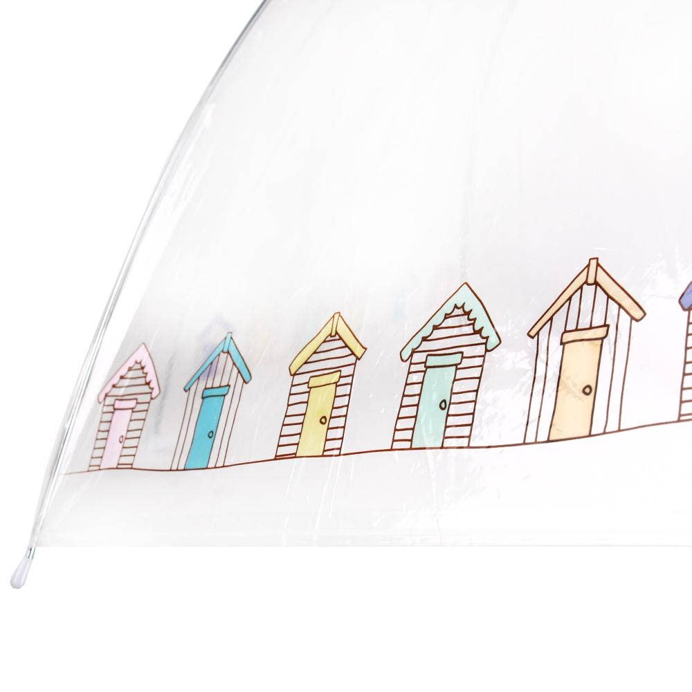 Transparent Umbrellas Beach Huts