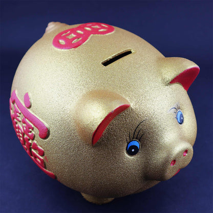 Tirelire Cochon Chanceux Doré