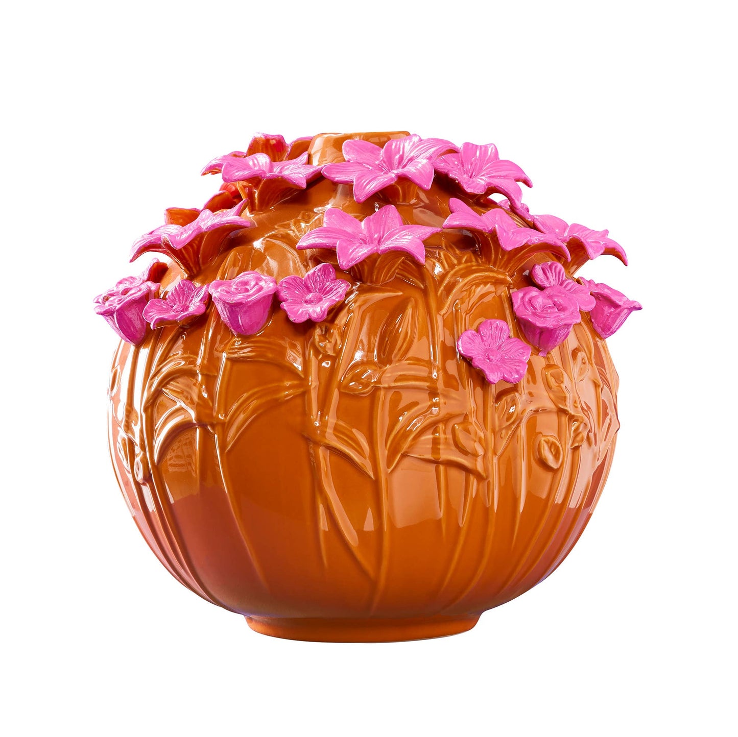 Verano Vase, Orange/Pink Stoneware, 34 x 29.5 cm