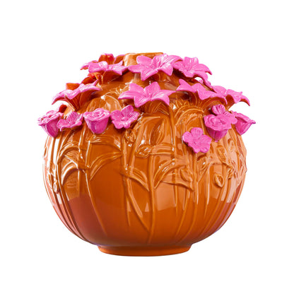 Verano Vase, Orange/Pink Stoneware, 34 x 29.5 cm