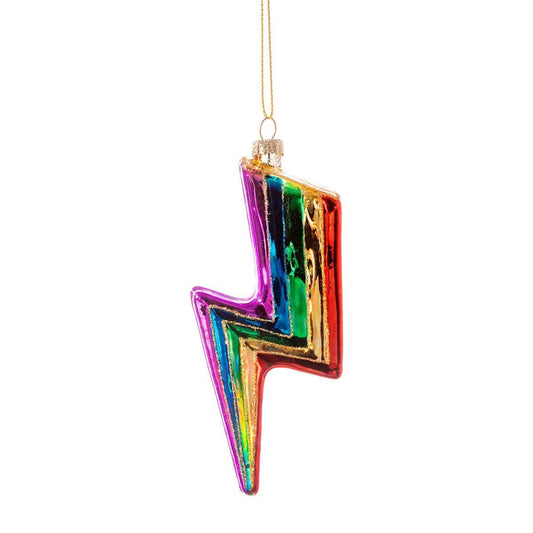 Rainbow ball in the shape of a lightning bolt