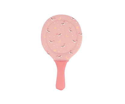 Whale Pink Neoprene Beach Paddles with Ball
