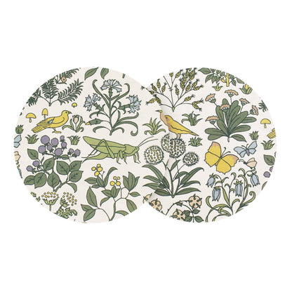 Voysey keramische onderzetter - Botanische tuin fauna en flora