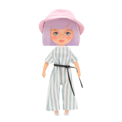 Kledingset: gestreepte jumpsuit van 28 cm