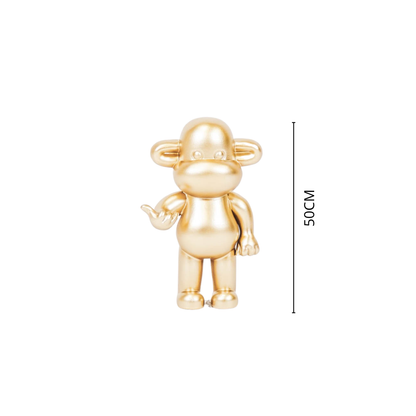 Decoratief ornament - Hangend apenbeeldje 'De Legende' - Polyresin - Goud - 33x21x50cm