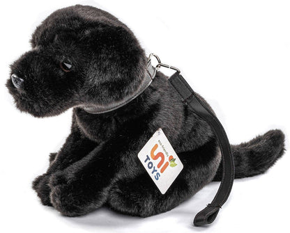 Peluche Chiot labrador (noir), avec laisse