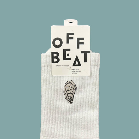 Oyster embroidered socks