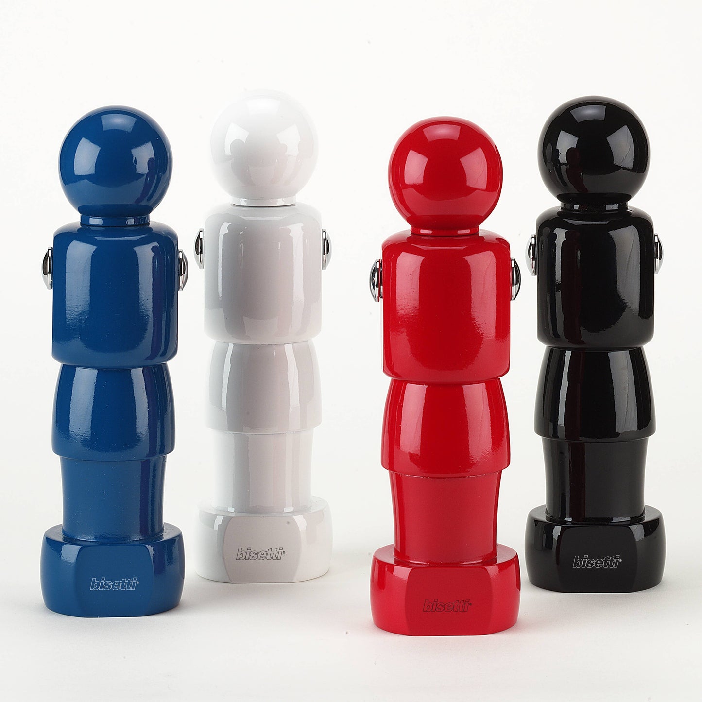 "Calcetto" spice mill in glossy blue lacquered beech