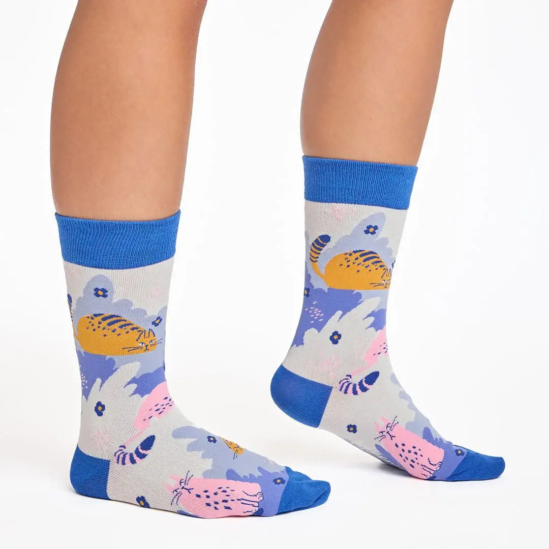 Original pack of 3 pairs of cat-patterned socks with Kitten box