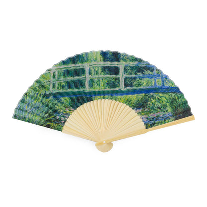 Monet Bamboo Hand Fan, Japanese Bridge