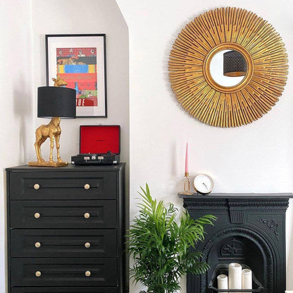 Lampe de table Giraffe Lucie, Noir/Or, 35 x 28 x 70 cm