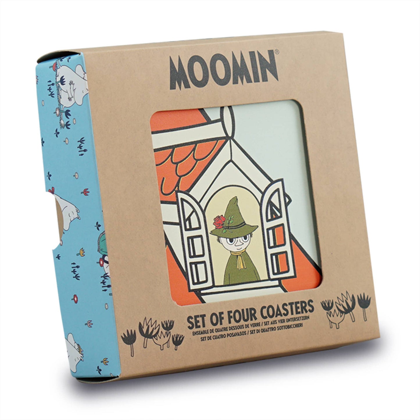 Set of 4 ceramic coasters in a box - Moomin (House)