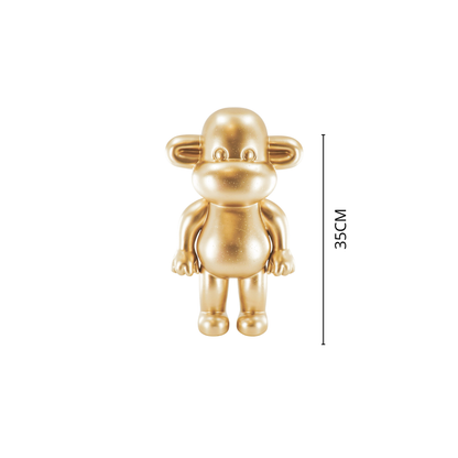 Ornament - Monkey Figurine 'The Legend' - Resin - Gold - 20.5x13.5x35cm