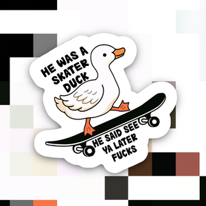 "Skater Duck" sticker