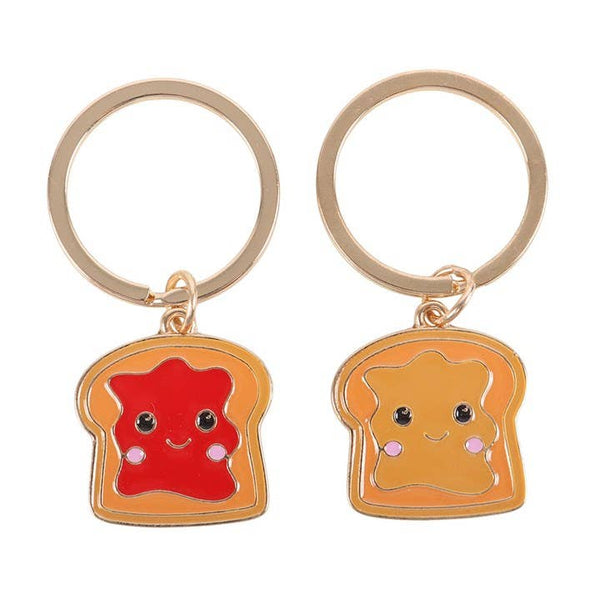 Set of 2 Kawaii Peanut Butter and Jelly Friendship Keychains