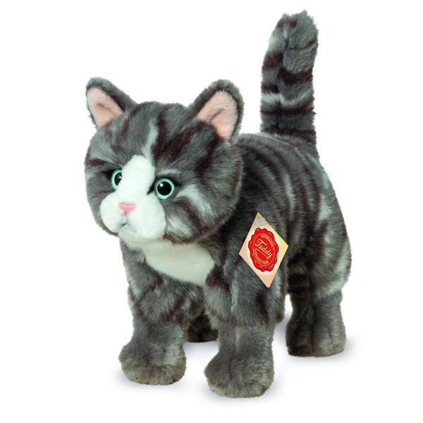 Peluche Chat Debout Gris Tigré - Teddy Hermann