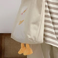 Beige Duck Tote Bag