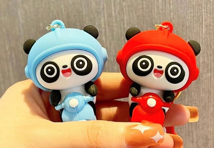 Red Panda Scooter Keychain