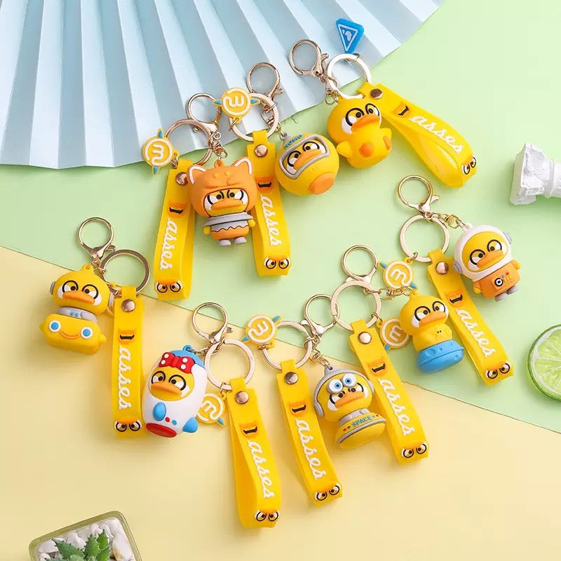 Duck Keychain with Space Helmet