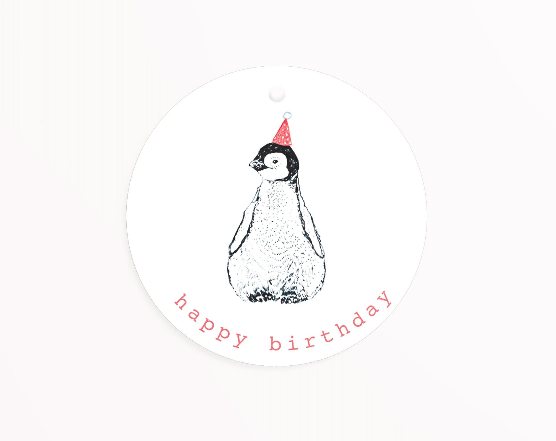 Etiquette d'Anniversaire Pingouin