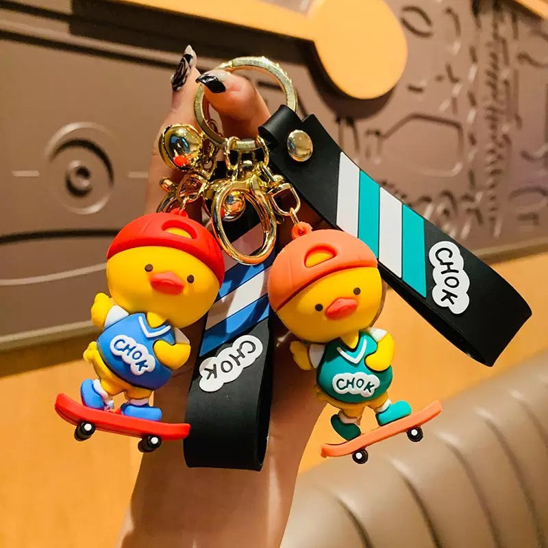 Porte Clés Canard Skateur Rouge