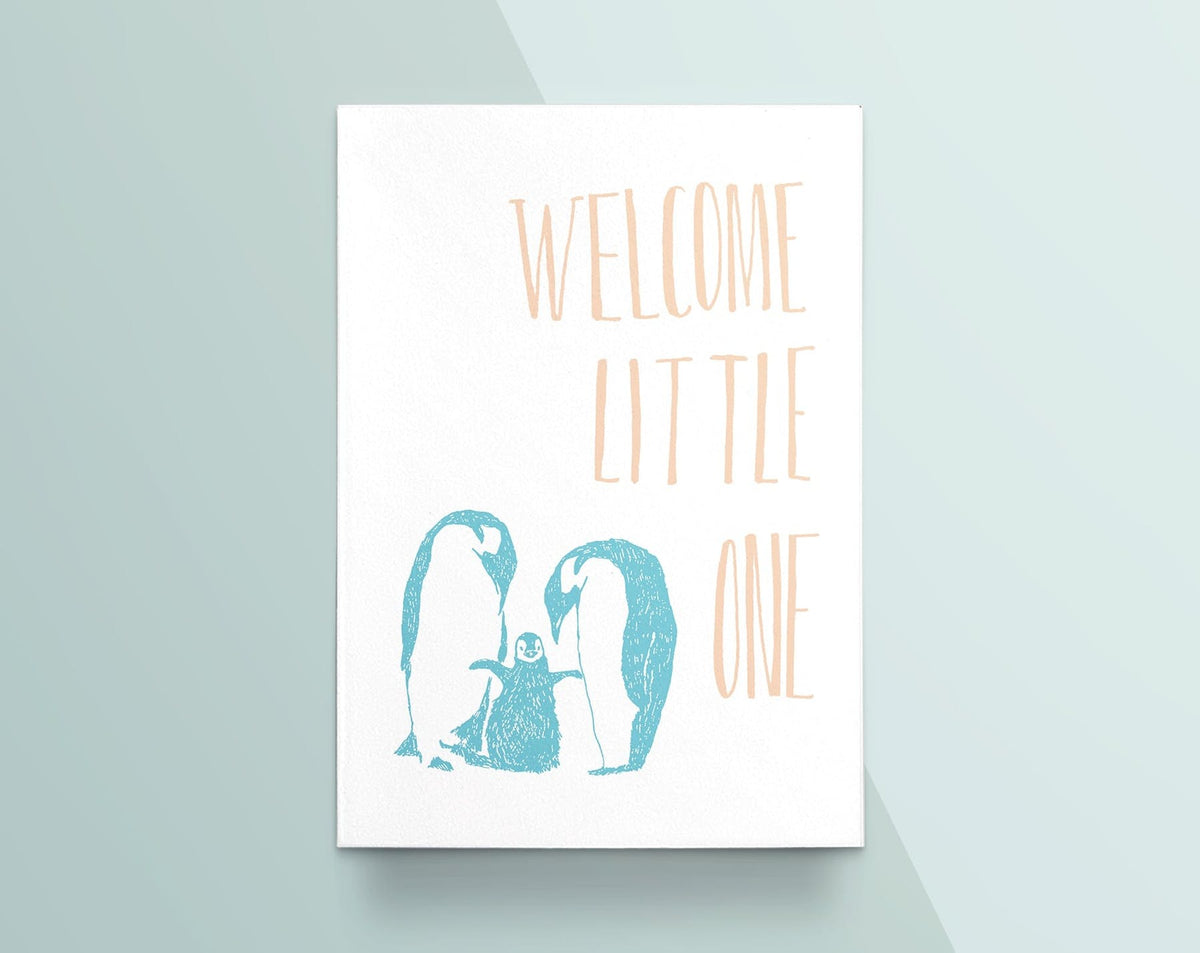 Penguin Birth Announcement Card