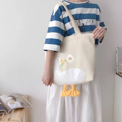 Tote Bag Canard Fleur Beige
