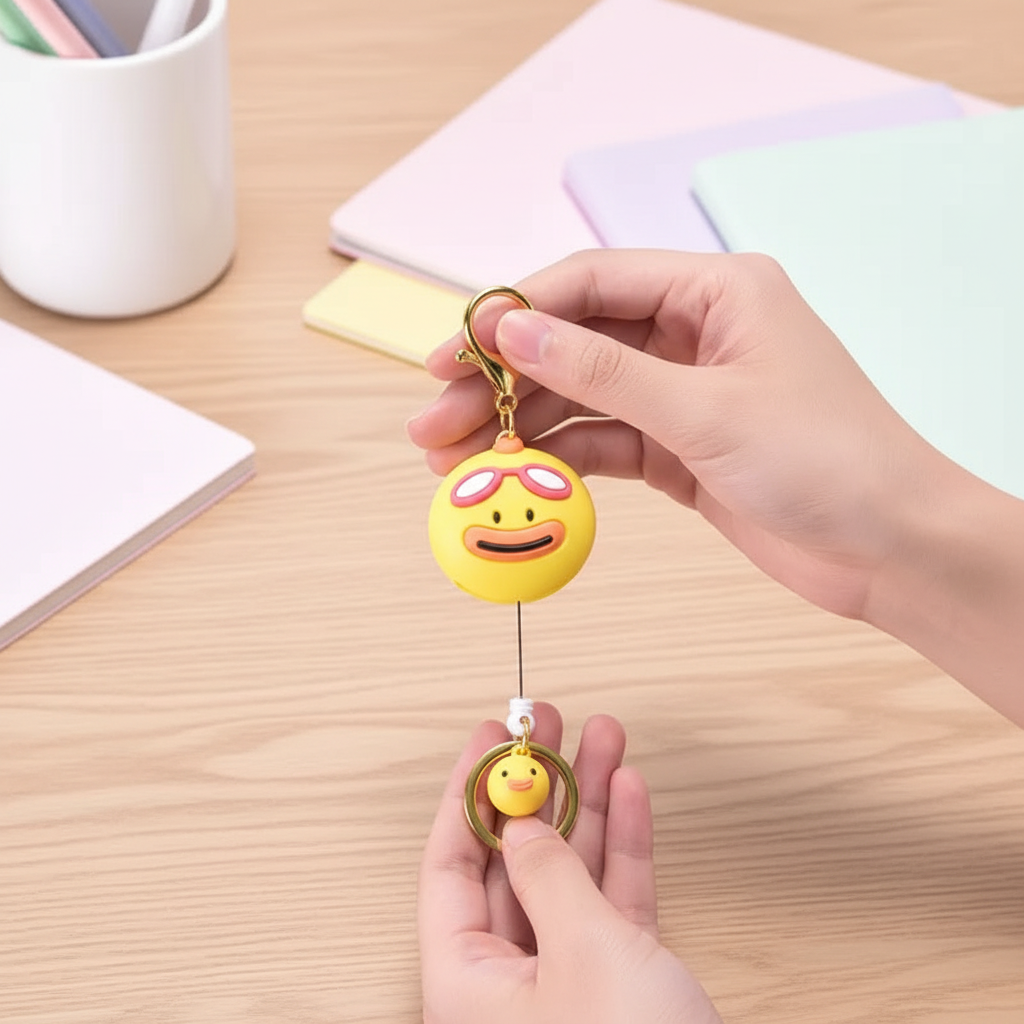 Retractable Duck Keychain