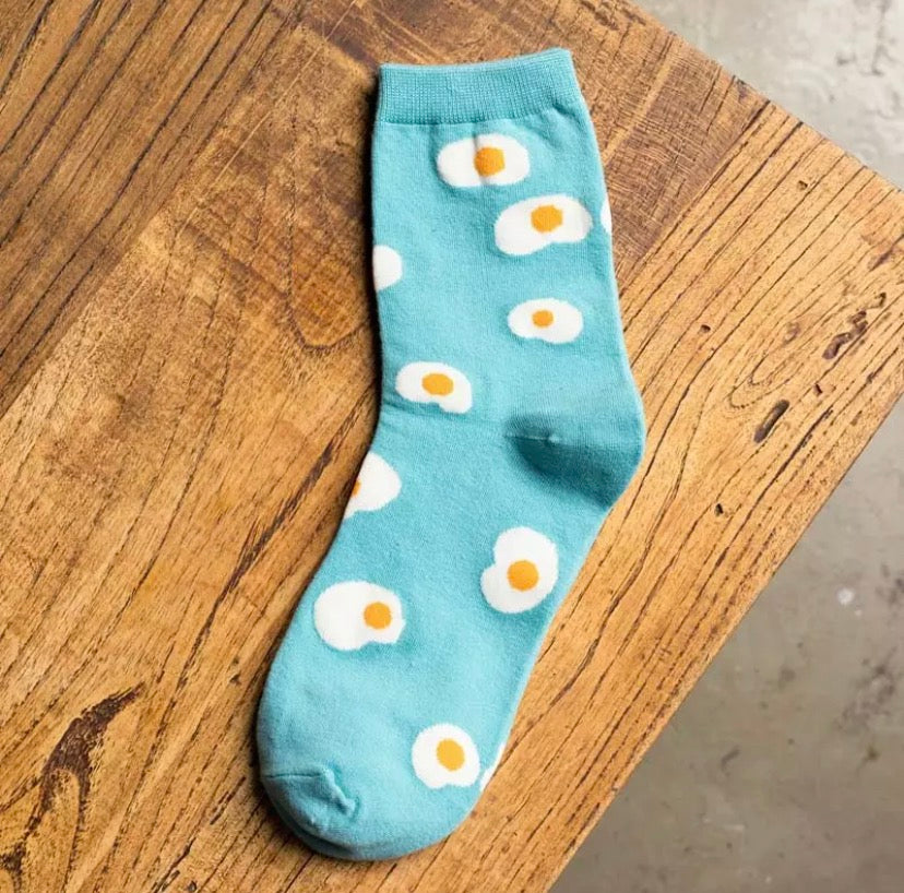 Blue Fried Egg Socks
