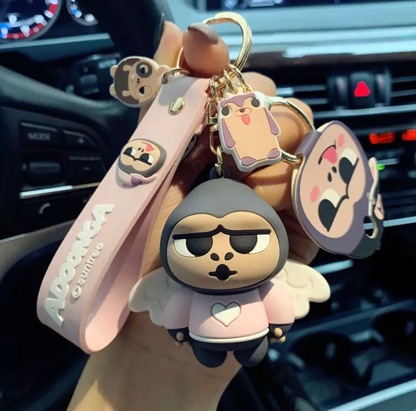 Monkey Angel Keyring